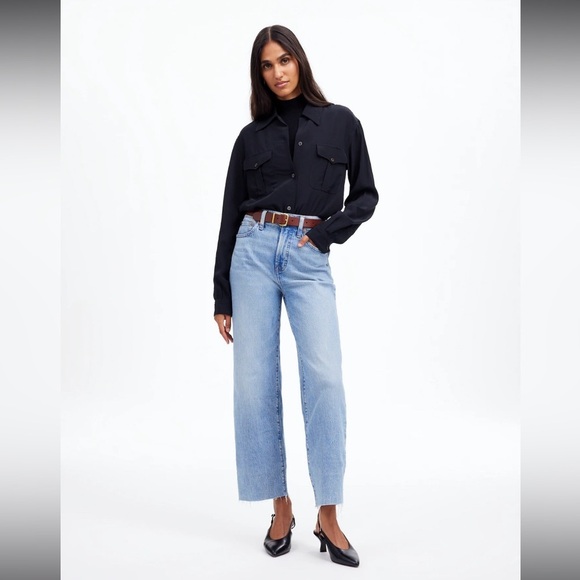 Madewell The Tall Perfect Vintage Wide-Leg Crop Jean Altoona Wash size 16 NP389 - Picture 2 of 16